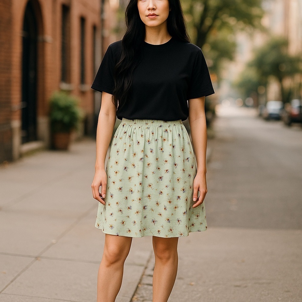 Vintage Basics Made in the USA Floral Mini Skirt